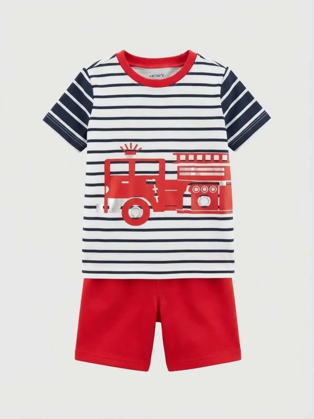 Carter's Striped Fire Truck T-Shirt And Shorts Set 4T